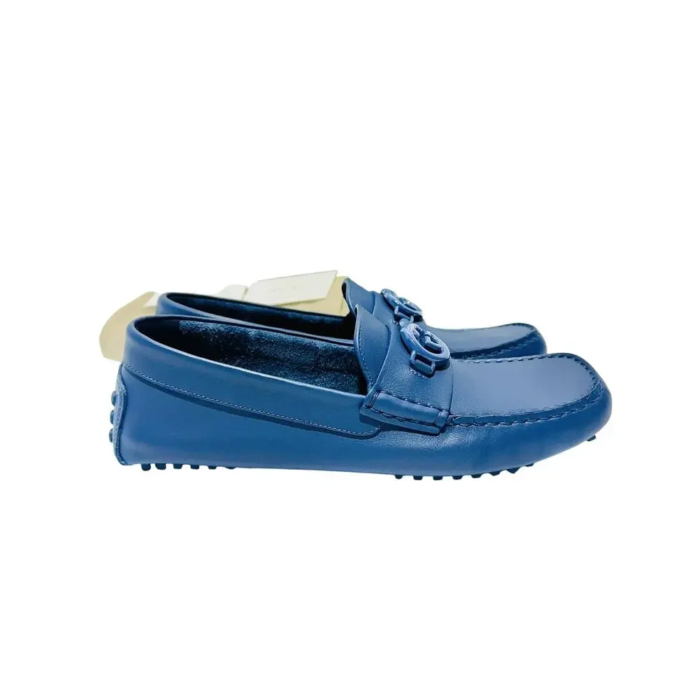 NIB Gucci Interlocking G Driver Size G 8.5 US 9 Moccasin Loafer Blue Indigo